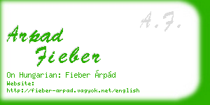 arpad fieber business card
